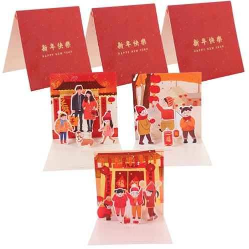 MAGICLULU 6st Grußkarte Taufkarten Für Mädchen Weihnachtskarten Sortiert Karten Zum Jahr Des Drachen 2024 Chinesische Neujahrskarten 2024 Jubiläumskarte Kind China Papier Weihnachten