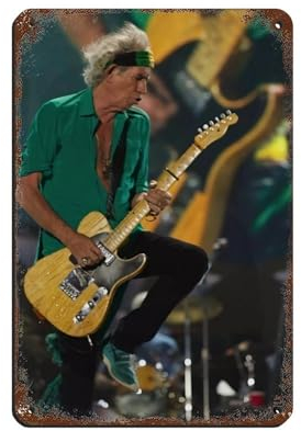 Rock-Gitarrist Keith Richards HD-Poster (5) Blechschild Vintage Metall Pub Club Cafe Bar Zuhause Wandkunst Dekoration Poster Retro 20 x 30 cm
