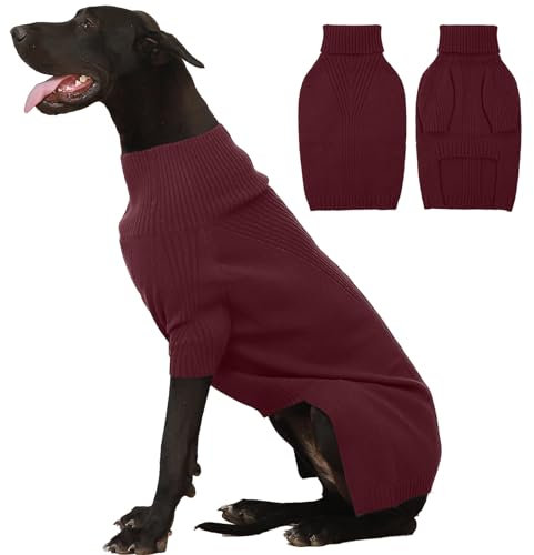 IECOii Hundepullover,Sweater für Hunde,Hundepullover für Kleine Mittelgroße große Hunde,Warm Rollkragen Hunde Pullover,Winter Hundebekleidung for Französische Bulldogge,Labrador,Deutscher Schäferhund