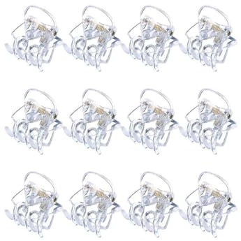 Lot de 12 mini pinces à cheveux en forme de papillon - Transparentes - Forte adhérence - Petite mâchoire - Accessoires pour cheveux - Pinces à cheveux pour filles et femmes