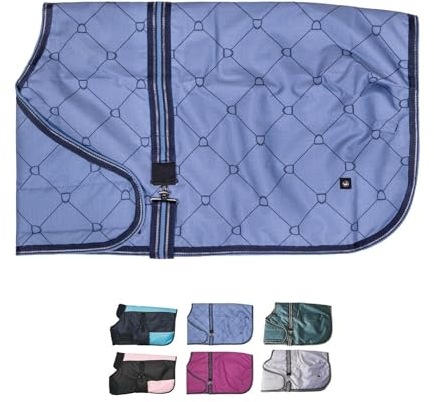 netproshop Pferdedecke Warme Fohlendecke 100g die Mitwächst - Atmungsaktiv, Wasserdichtigkeit, 600D, Groesse:80, Farbe:Country Blue