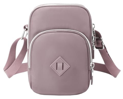 FAVORTALK Crossbody Bag Damen Klein Nylon - Damen Umhängetasche Violett Messengertaschen Wasserdicht Schultertasche für Frauen unter 7 Zoll - B00114