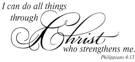 Desuibao Wandtattoo: I Can Do All Things Through Christ Who Strengthens Me, Bibelzitate, Philipper 4:13, vinyl, christliche spirituelle Wandkunst
