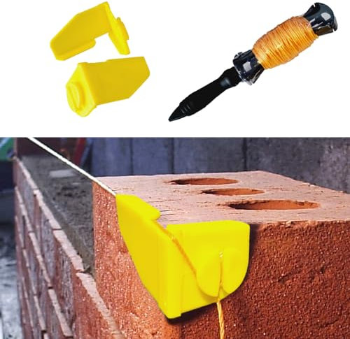 Masons Mate – Builders Line Anchor Corner Brackets - 1 Set & 30M Builders Line