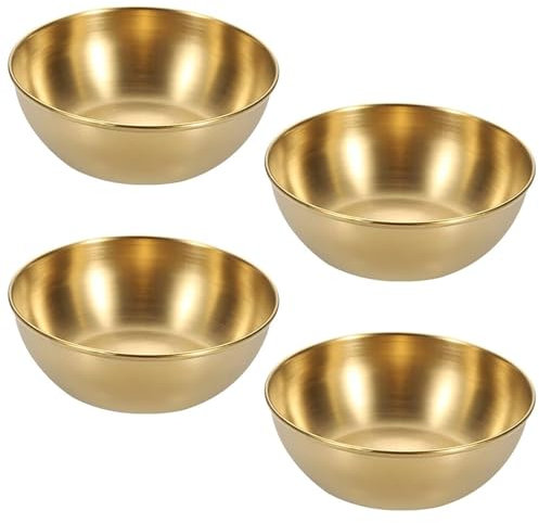 4 Stück Dip-Schälchen, kleine Stahlschüsseln, Saucenschalen aus Edelstahl, Sushi-Schalen, für Tauchschalen, Saucenschalen, Gewürzschalen, Snackschalen, Gold
