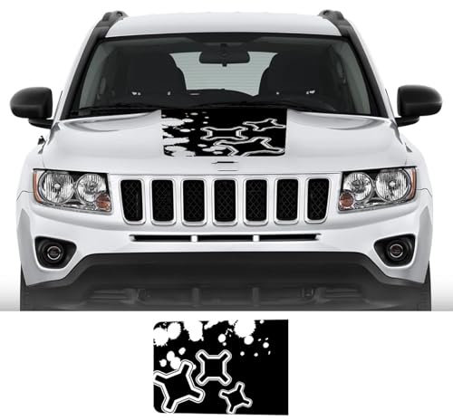 LYABYT Auto Copertura Cofano Moto Adesivo Stella Off Road Vinile Decalcomania Tuning Accessori, Per Jeep Renegade 2016 2017 2018 2020 2021 2022 2023