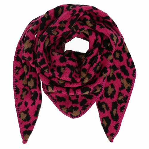 irisaa Schal Damen Leopard, weiche flauschige Deckenschal mit Leo Muster, dreieckstuch Winter Halstuch für Frauen Mädchen, Lang Kuschelig 190 * 80cm, Schal Farben 2020:Magenta
