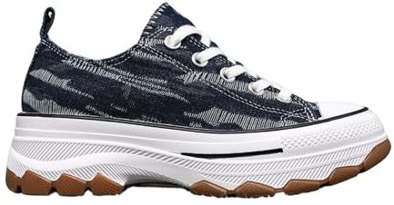 IVACHY Womens Sneakers Ladies High and Low Top Chunky Platform Wedge Trainers Walk Casual Daily Wear Comfy Shoes Size UK