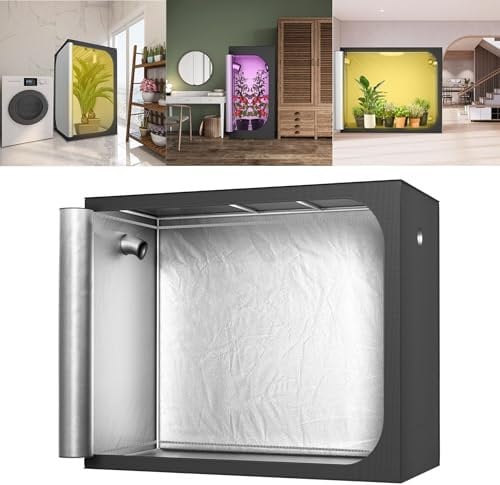 LZQ Growzelt für Pflanzen Indoor 240x120x200 cm Pflanzenzelt Zuchtzelt Grow Tent Growschrank mit Stahlrahmen und 600D Oxford-Gewebe Pflanzzelt für Homegrow Hydrokulturen und Pflanzenzucht