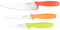 Rockingham Forge 3 Piece 8007 Essentials Range Household Knife Set, Includes 9cm Paring Knife, 12cm Utility Knife & 20cm Chef’s Knife, Green, Orange and Red Handles