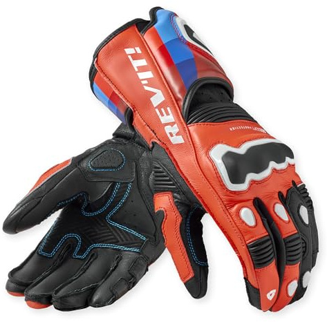 REV'IT! Revit Quantum 3 Motorrad Handschuhe, schwarz/neon-rot, M