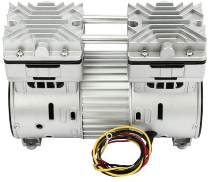 Pompa per vuoto, senza olio, da laboratorio, 800 W, testa del compressore d'aria, 1400 rpm, per laboratorio, medicina, lavorazione alimentare