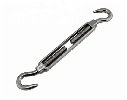 DKJAHSEK Crochet et Crochet à tendeur en Acier Inoxydable 304, 5 pièces, Tension de câble métallique Robuste M5 M6 M8 for Garde-Corps de câble de Voile d'ombrage Solaire pour Câble Tendu(M6)