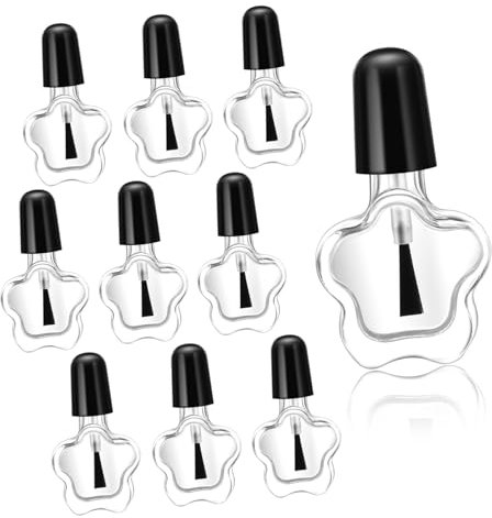Happyyami 10Pièces Organisateur de Vernis à Ongles Verre de Lot de Bouteilles Transparentes Rechargeables pour DIY Pinceaux