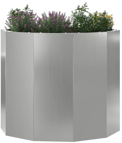 vidaXL Pflanzkübel Silber 60 x 60 x 50 cm Verzinkter Stahl