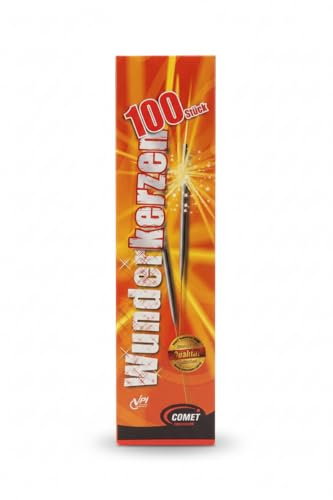 Wunderkerzen COMET | 100 Stück | 18 cm | Geburtstagskerzen Sprühkerze Spritzkerze Sternenspritzer und Funkenzauber für Party Hochzeit Silvester Geburtstag