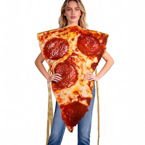 zhonnic Costume a forma di una fetta per pizza, costume realistico, per Halloween, per compleanno, Natale, adulti, bambini, coppie, travestimento
