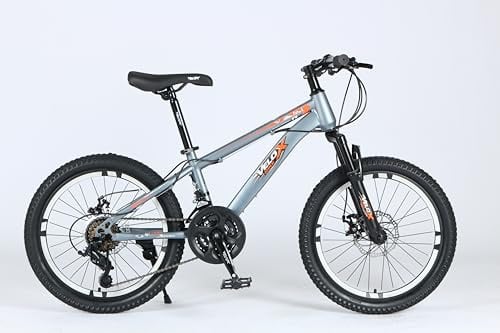 selling united 20 Inch Kids Mountain Bike, Lightweight Steel Frame Bicycle with Front Suspension, Dual Disc Brakes, 6-Speed Gear System, All-Terrain Tires for Boys & Girls