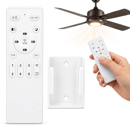 Ciieeo Control Remoto 433MHz para Ventilador (Sin Receptor) | Controlador Inalámbrico de 3 Velocidades y Regulador de Luz