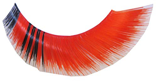 Eulenspiegel 000243 - Künstliche Wimpern, Rot/Schwarz, 1 ml Spezial-Wimpernkleber, Anleitung, für Karneval, Mottoparty