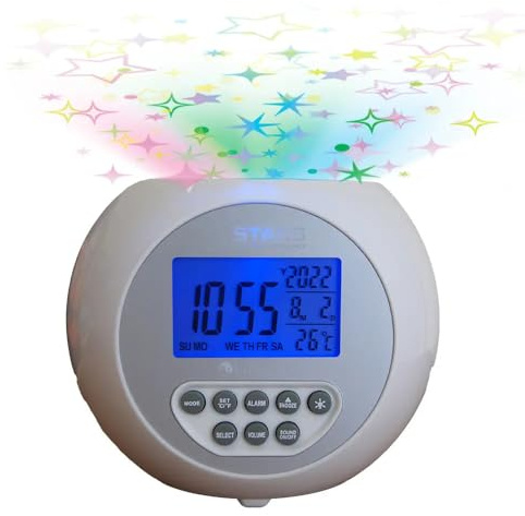 Lifemax 384.1S Star Projection Sound Machine Clock Silver