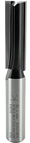 ENT 10527 Nutfräser HW, Schaft (S) 12 mm, Durchmesser (D) 12 mm, NL 38 mm, SL 40 mm, GL 82 mm