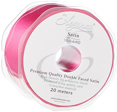 OakTree Double Faced Ribbon, Fuchsia (Fuchsia No. 28), 50 mm x 20 m
