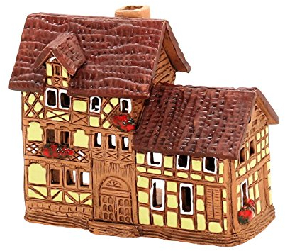 Dekohelden24 Keramik- Lichthaus - Fachwerkhaus - HandArt