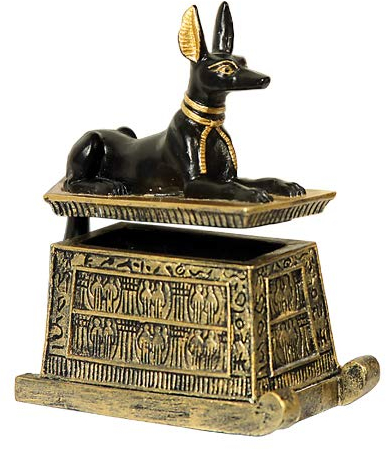 MystiCalls Anubis der Wächter der Toten - Mini Box zum Öffnen - Deko Figur Schatulle Statue Skulptur