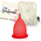 AvaLoona Menstruationstasse Made In Germany mit fairtrade Bio Baumwollsäckchen - hygienisch, nachhaltig, antiallergen und vegan (1 Menstruationsbecher - klein, rot)