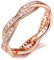 Presentski Zirkonia 925 Sterling Silber Rose Gold Hochzeit Ring für Ewigkeit Frauen Damen Mädchen