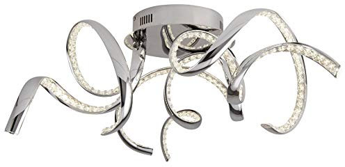Searchlight 9233-3CC Twirls Three Light Semi Flush Ceiling Light in Chrome with Crystal Glass