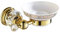 WOMAO Porte-Savon Détachable Style Européen avec Fixation Mural Supporte Accessoire de Toilettes Salle de Bain de Luxe Alliage de Zinc Cristal Céramique