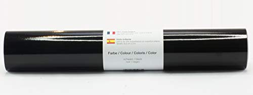 Film autocollant pour traceur film vinyle 21 cm x 3 m brillant 39 couleurs au choix, Glänzend L-Serie:Noir