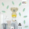 Wandtattoo Babyzimmer Koala Blätter bunt Kinderzimmer Wandsticker Dekoration Safari