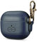 Dreem Om AirPods 3 Custodia in pelle vegana con clip - Compatibile con auricolari wireless Bluetooth Apple per iPhone - Blu Scuro