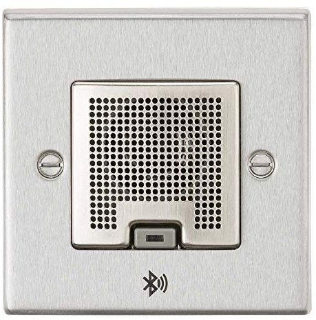 Knightsbridge CSBLUEBC RMS Bluetooth Speaker Outlet, Brushed Chrome, 3 W