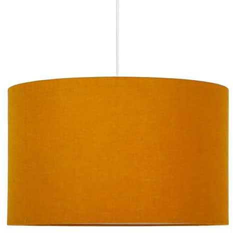 youngDECO® Mustarde Hängeleuchte 2xE27, Hängelampe aus Baumwollstoff Ø38cm, Extra Lichtdiffusor, Pendelleuchte für Kinderzimmer und Babyzimmer, Hergestellt in der EU