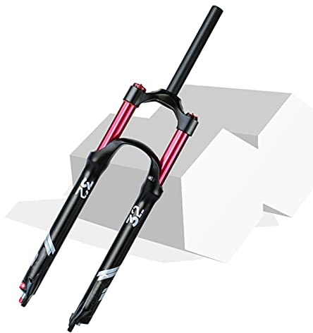 140mm Federweg Magnesiumlegierung Fahrrad Federung Vorne Gabel,26/27,5/29 Zoll MTB Luft-Federgabel Rebound Adjust (Color : Straight Manual Lock, Size : 26inch)