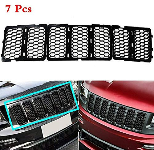 TOOWGM - Kit di inserti per griglia anteriore per Jeep Grand Cherokee 2014-2016, colore: Nero