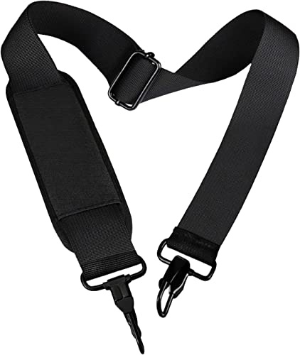 Universal Replacement Laptop Shoulder Strap, Durable 55 Adjustable Comfortable Belt with Metal Hooks for Briefcase, Computer Messenger Bag, Laptop Case Luggage/Duffel/Camera, (Black)