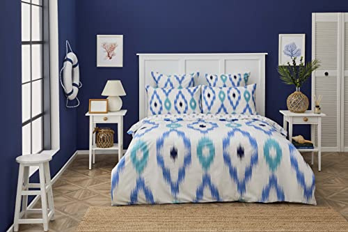 Nautica Home Ikat BETTWÄSCHE Set 100% Baumwolle 155X220 + 80X80