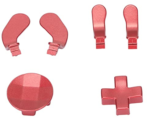 Xirfuni Palettes pour Manette Xbox One, D Pads pour Manette Xbox, 4 Palettes de Manette en Acier Inoxydable et D-Pads Interchangeables pour Xbox One Elite Series 2(Rouge)