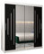 E- MEUBLES Armoire de Chambre avec 2 Portes coulissantes et Miroir Style Contemporain Penderie (Tringle) avec étagères (LxHxP): 180cmx200cmx62cm Maltese 1 (Blanc + Noir)