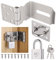 Fentar Cerradura Puerta con Candado y Tornillos, Pestillo Puerta 90 Grados de Acero Inoxidable, Cerraduras para Puertas de Madera, Pestillo Impermeable para Puerta de Dormitorio Puerta de Jardín