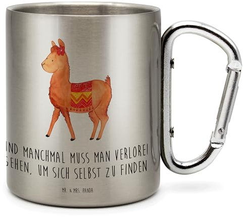 Mr. & Mrs. Panda To-Go Becher Alpaka Stolz - Geschenk, Camping, Edelstahltasse, Lama, Tasse, Edelstahlbecher