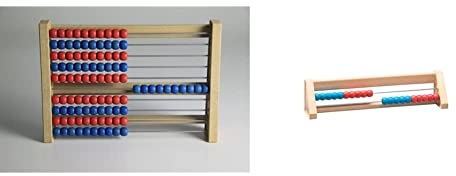WISSNER 80203 aktiv Lernen - 100 er Rechenrahmen rot/blau - RE-Wood & ® 80200.6 aktiv Lernen - 20 er Rechenrahmenrot/blau-RE-Wood®