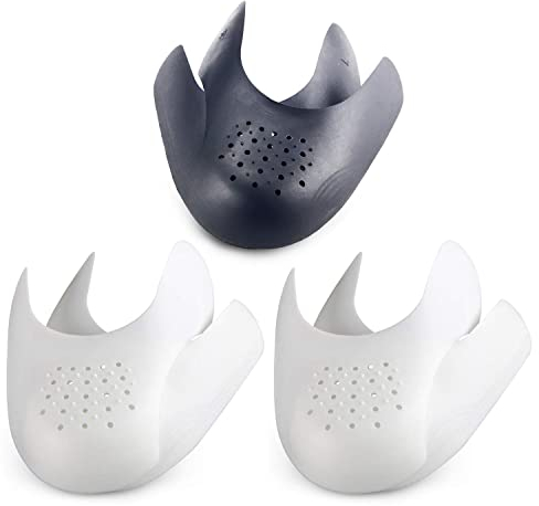 CuteHome 3 Paar Anti Falten Schuhe Schutz, Verhindern Turnschuhe Schuhe Falte Vertiefung, Schuhe Schilde, Schuhfaltenschutz für Damen,3 x Weiß-schwarz