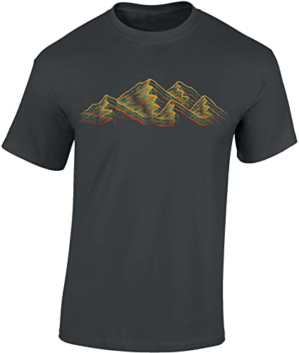 Camiseta de senderismo para hombre: offline – camiseta de escalada para hombre – regalo para amantes de senderismo – equipo de montañismo, Dark Grey - Alpes, XL