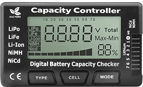 VOKTTA Testeur numérique de capacité de batterie avec écran LCD pour LiPo, LiFe, Li-ion, NiMH, Nicd